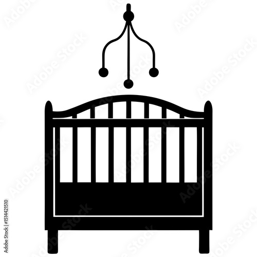 vector illustration of a silhouette of a swing