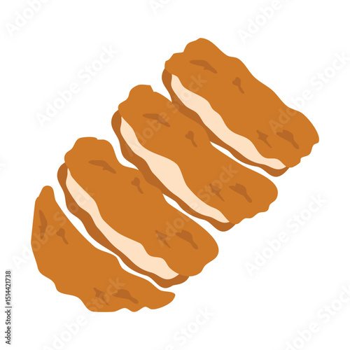 Breaded Chicken Cutlet or Chicken Katsu illustration