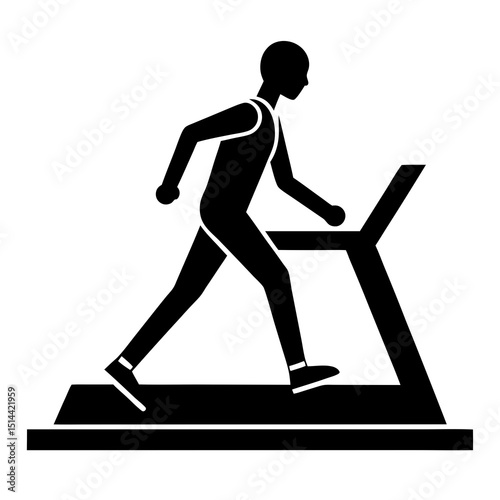 silhouette of a woman exercising on a treadmill