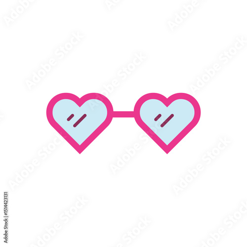 Pink heart-shaped eyeglasses symbolizing looking at life through love, romantic vibes, or Valentine's accessories.