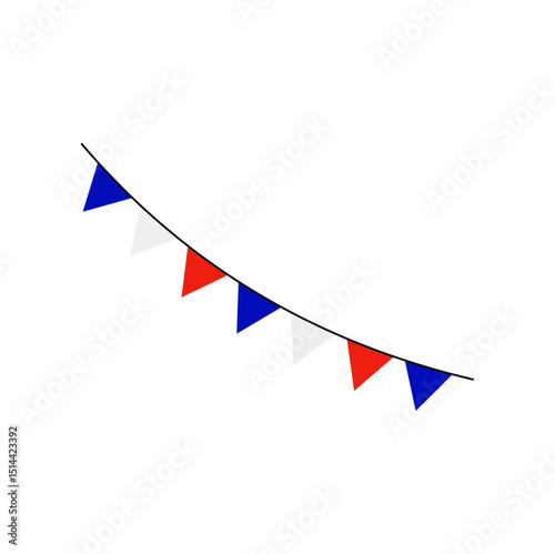 Happy bastille day buntings garlands. Vector illustration.