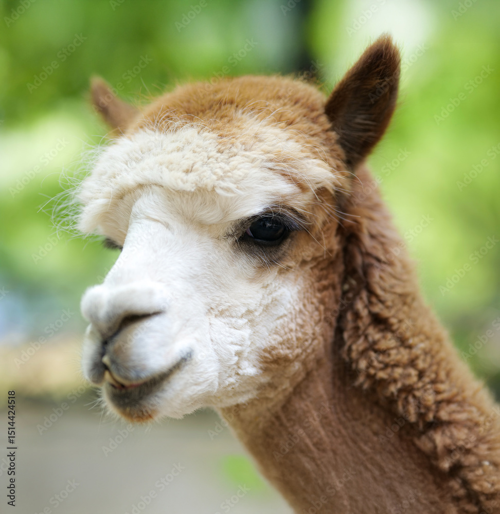 Fototapeta premium close up of a white alpaca