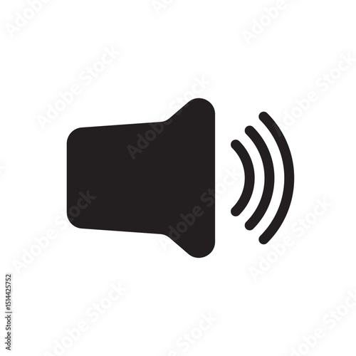 Volume speaker icon vector. speaker with sound waves icon, perfect for audio settings, music players, or notification designs.