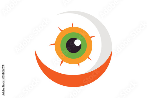 Scary Eyeball for Halloween Printable Design with White Background
