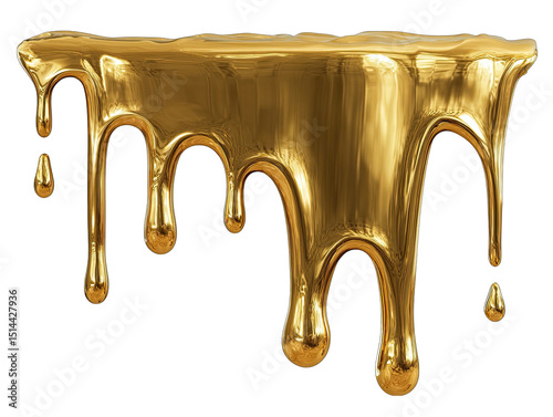 Gold drips cascading downward