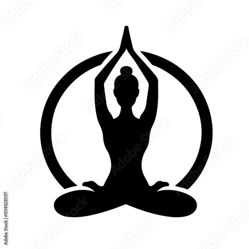 Yoga Pose Silhouette for Mindfulness and Wellness Design