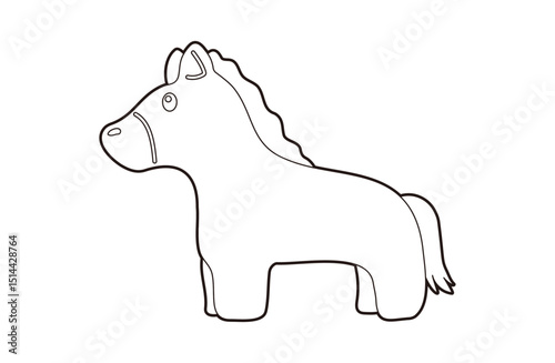 Simple pony line art (coloring page)