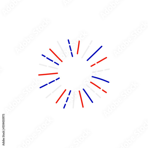 Tableau sur toile Happy Bastille Day fireworks illustration
