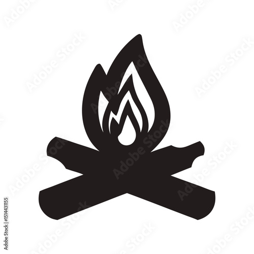 Fire sign, fire silhouette, fire flame