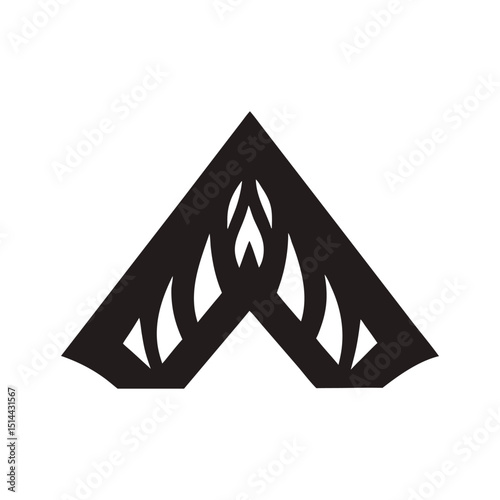 Fire sign, fire silhouette, fire flame