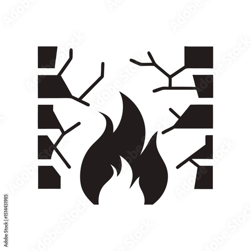 Fire sign, fire silhouette, fire flame