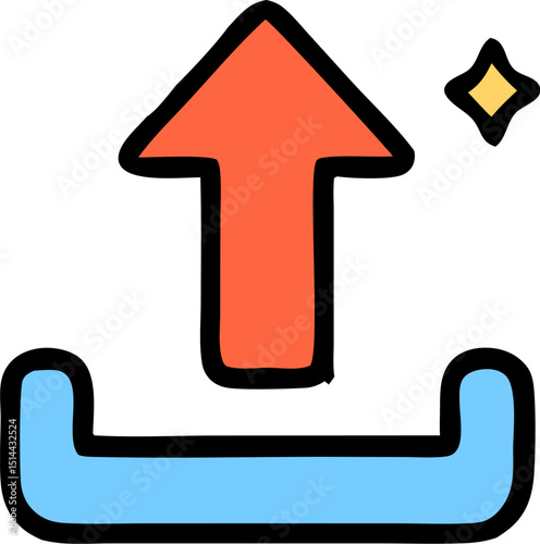 Upload icon for multimedia projects, video editing software, online streaming platforms, music apps, and website designs.