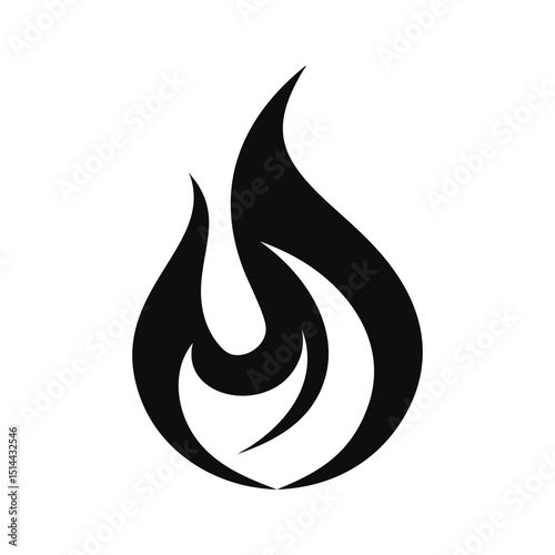 Fire sign, fire silhouette, fire flame