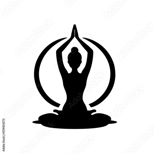 Yoga Pose Silhouette for Mindfulness and Wellness Design