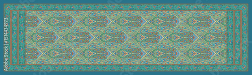 Luxury Bluish Grey Dupatta – Seamless Digital Fabric Design with Soft Paisleys and Ethnic Elegance