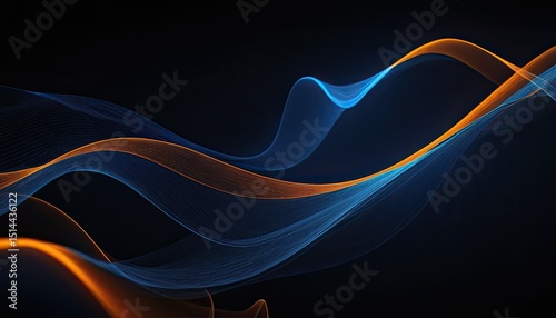 Abstract wave motion pattern on dark blue background wallpaper for digital technology AI Generated
3