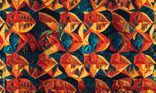 Seamless Geometric Pattern Set in Modern Minimalist Style for Textile and Web Design