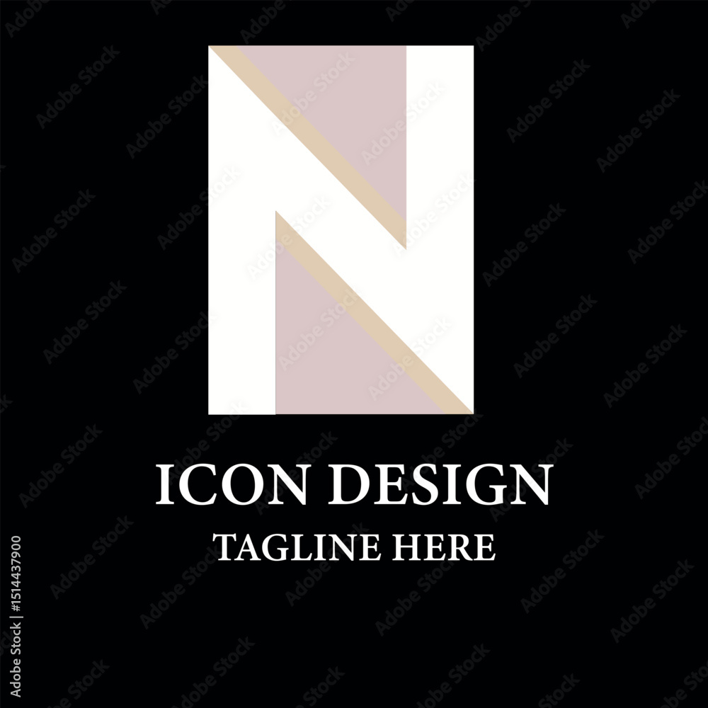 Minimal N font logo design with gradient colors. Minimal N font logo design with gradient colors.