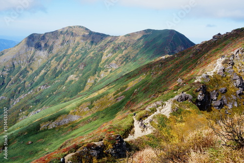 Mountain trails on Mt. Tanigawa during autumn foliage season
