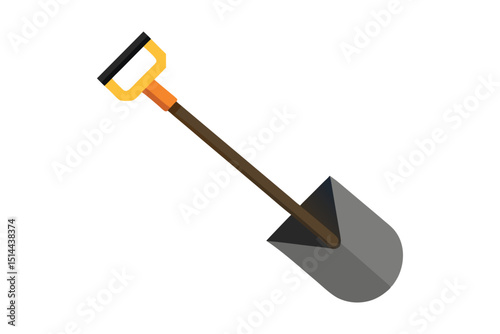 Grave Digger's Shovel Halloween Design on White Background
