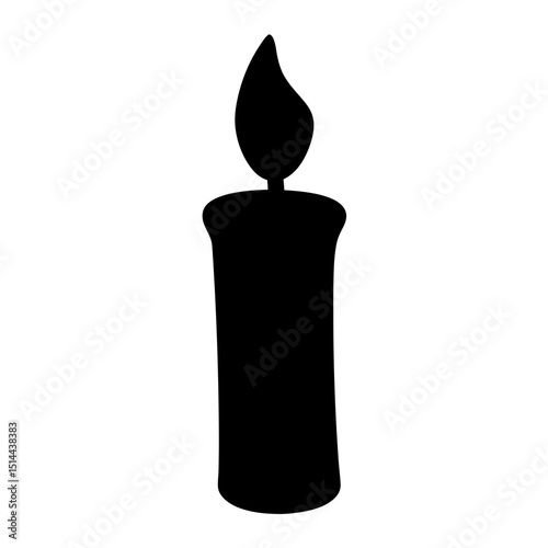 Candle silhouette vector, Candle vector icon, Burning candle vector icon