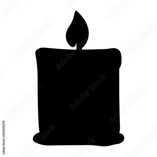 Candle silhouette vector, Candle vector icon, Burning candle vector icon