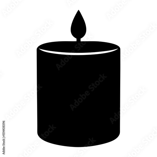 Candle silhouette vector, Candle vector icon, Burning candle vector icon