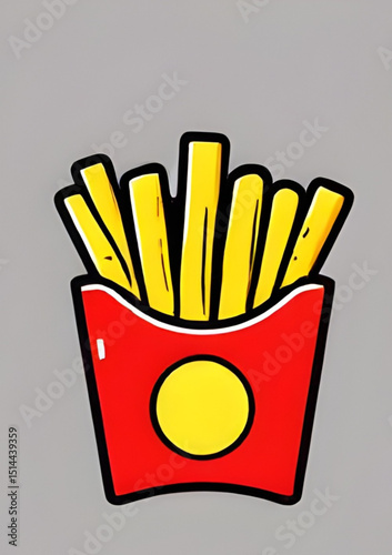 French fries vector, French fries illustration, Fries icon, Cartoon French fries, Fast food fries vector, Crispy fries illustration, French fries clipart, Fries in box vector, Vector fries icon, Hand-