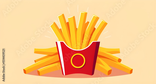 French fries vector, French fries illustration, Fries icon, Cartoon French fries, Fast food fries vector, Crispy fries illustration, French fries clipart, Fries in box vector, Vector fries icon, Hand-