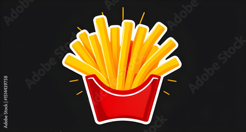French fries vector, French fries illustration, Fries icon, Cartoon French fries, Fast food fries vector, Crispy fries illustration, French fries clipart, Fries in box vector, Vector fries icon, Hand-