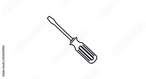 Isolated Screwdriver Illustration on a transparent Backdrop Engineering and Maintenance Equipment