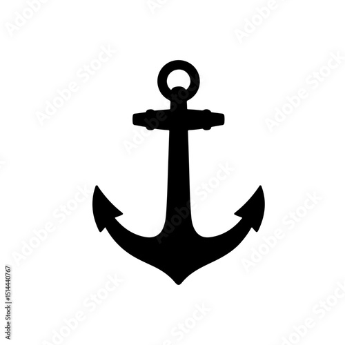 Ship Anchor  silhouette vector flat illustration design.