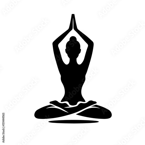 Yoga Pose Silhouette for Mindfulness and Wellness Design
