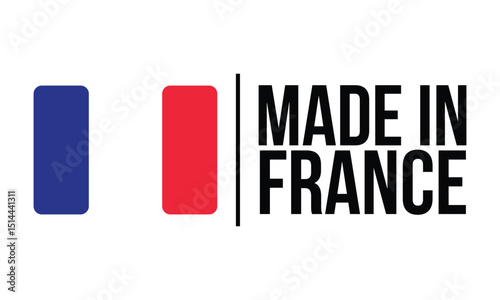 made in france logo with french flag design vector template