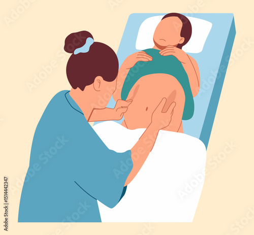 Abdominal massage to turn a baby's head