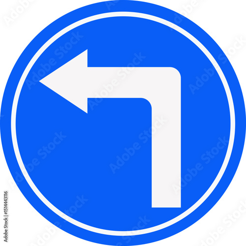Left Turn Traffic Sign Vector Illustration