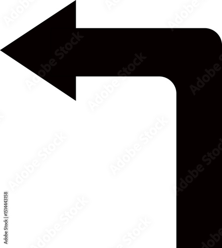 Left Turn Traffic Sign Vector Illustration