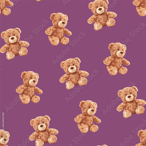 Seamless Teddy Bear Pattern 07 June 2025