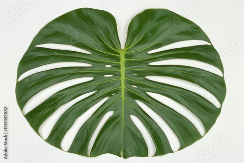 Lush green leaf with intricate veining. photo