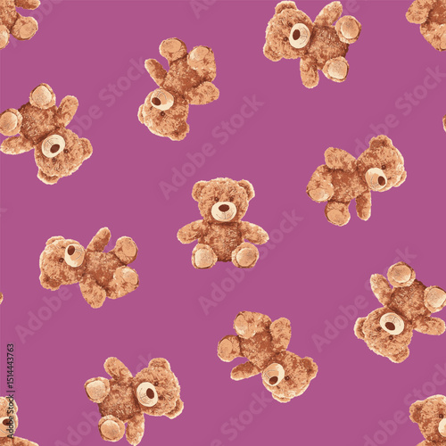 Seamless Teddy Bear Pattern 08 June 2025