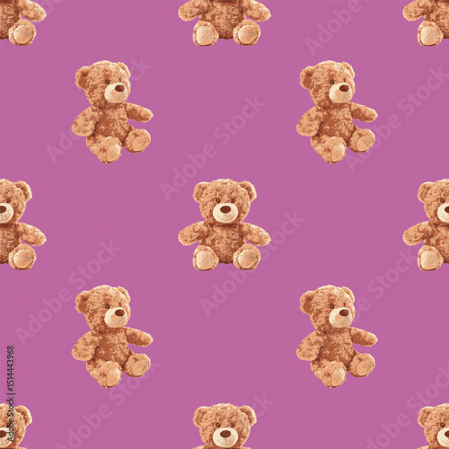 Seamless Teddy Bear Pattern 09 June 2025