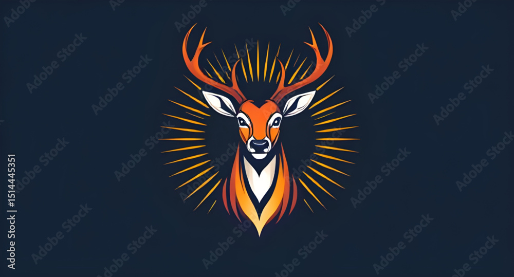 Obraz premium Deer icon, Deer silhouette, Stag icon, Antlers icon, Buck icon, Wild deer icon, Deer head icon, Animal icon, Forest deer icon, Minimal deer icon, Outline deer, Cartoon deer icon, Vector deer, Elegant 