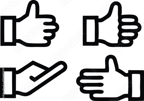 Black silhouette design illustrating hand gestures with a pointing finger for creative usage