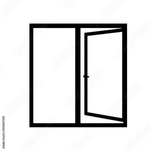 Open window silhouette vector flat illustration design.
