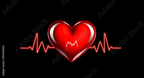 Heart and heartbeat icon, Heartbeat vector icon, Heart with pulse icon, ECG heart icon, Medical heart icon, Heart rate symbol, Heart monitor icon, Heartbeat line vector, Cardio icon set, Heart with EK