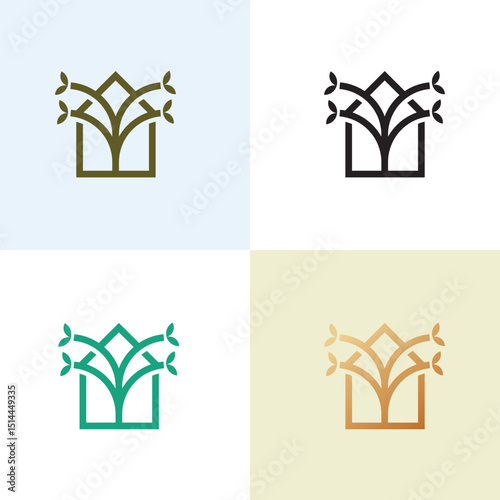 tree house logo icon template. Tree House business vector, Brand Identity, modern logo Vector