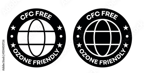 Ozone Friendly Label with Globe and Hands – Circular Eco Logo Design