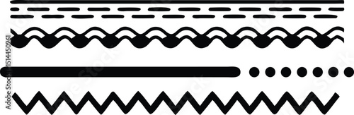 Simple black line dividers and borders pack for creative design and layout