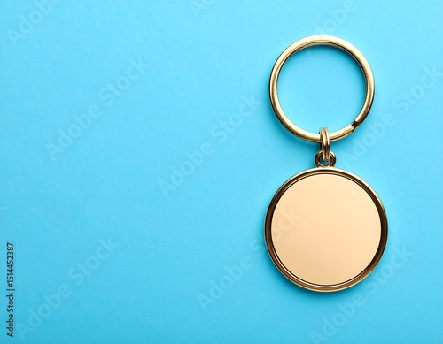 Blank key chain on a blue background