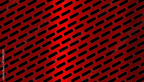Red square diagonal perforated metal texture for decoration